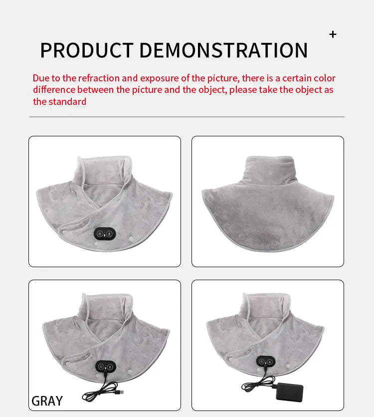 Electric Heating shoulder Neck Pad Massager USB Cervical Brace Wrap Thermal Compress Relieve Pain Fatigue Warm Back Brace Tool