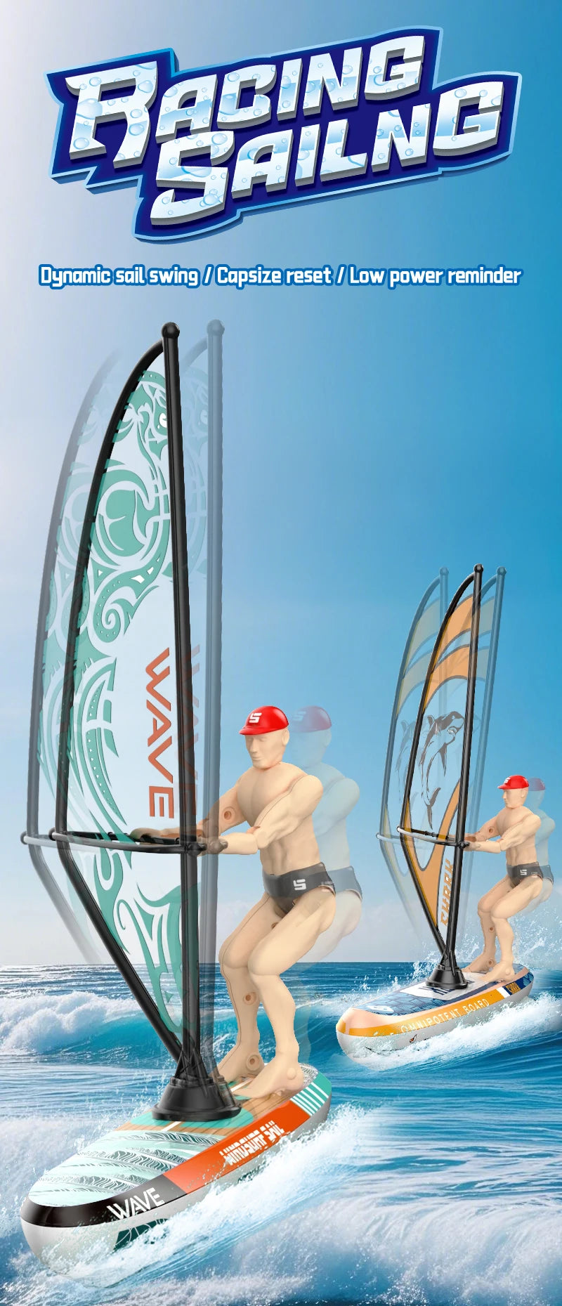 Rc Boat Sailboat Yachting Kayaking Remote Control Sailing Rowing Boat Paddling Summer Pool Waterproof Water Competition Toy