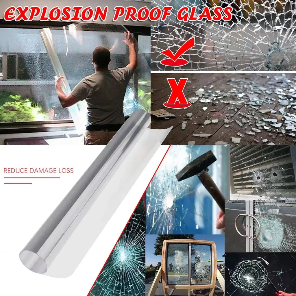 High Clear UV blocking 4 Mil Safety Window Film for Car & Building Glass Protection Security PET Window Tint Self Adhesive Film