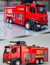 1:32 Ladder Truck Water Tanker Military Missile Rocket Launcher Trucks Model Toy Car Metal Diecast Sound Light Models Boys Gifts