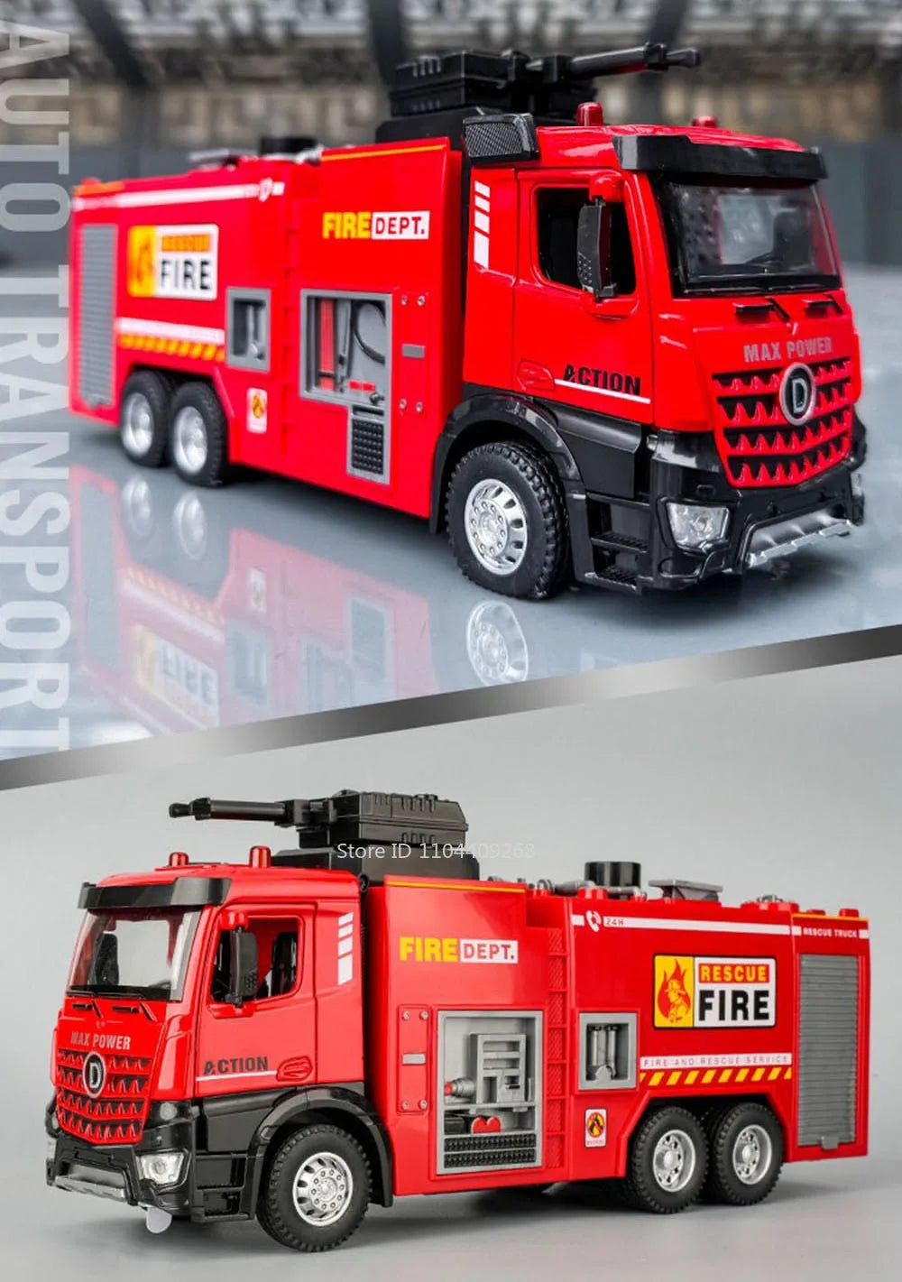 1:32 Ladder Truck Water Tanker Military Missile Rocket Launcher Trucks Model Toy Car Metal Diecast Sound Light Models Boys Gifts