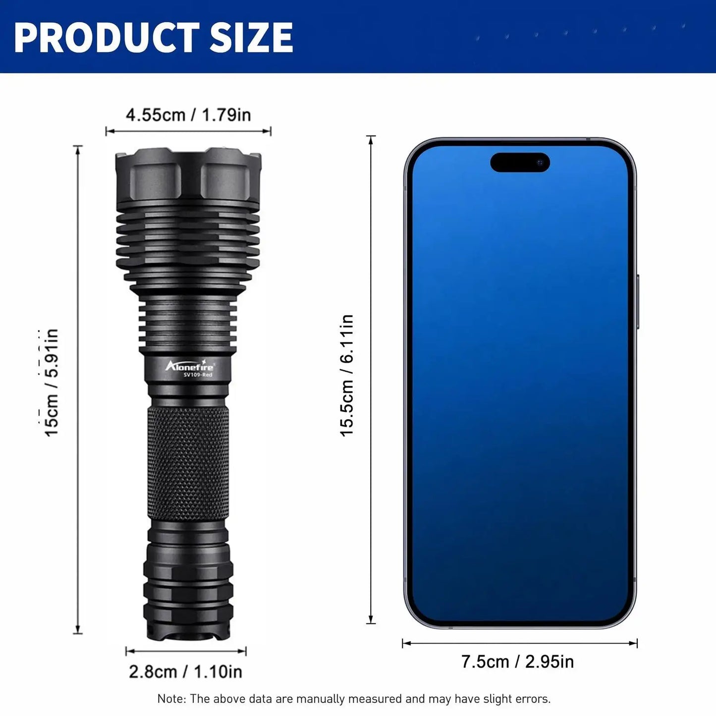 Red Light Rechargeable LED Flashlight