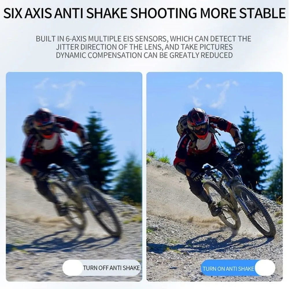 4K 60FPS Mini Action Camera Wifi Outdoor Sport Anti Shake 170° Wide Angle Waterproof Camera Pro Bike Motorcycle Helmet Body Cam