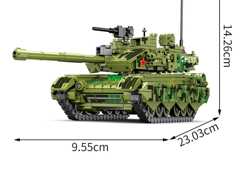 BLOCK Boys Military Type 15 Light Tank 99A 96 Main Battle Tank WW2 Model Building Blocks Army Soldiers Toys for