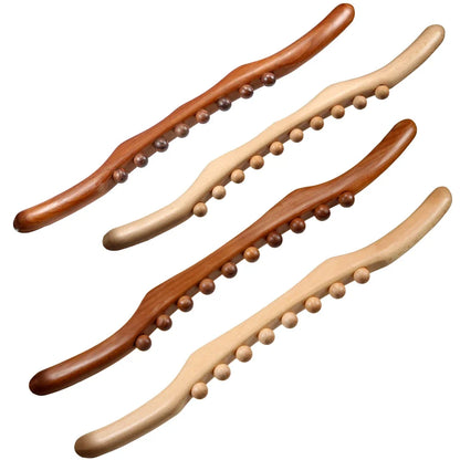 8 Beads Gua Sha Stick Wooden Body Massage Stick Handheld Abdomen Cellulite Massager For Back Relief Wood Therapy Massage Relaxed