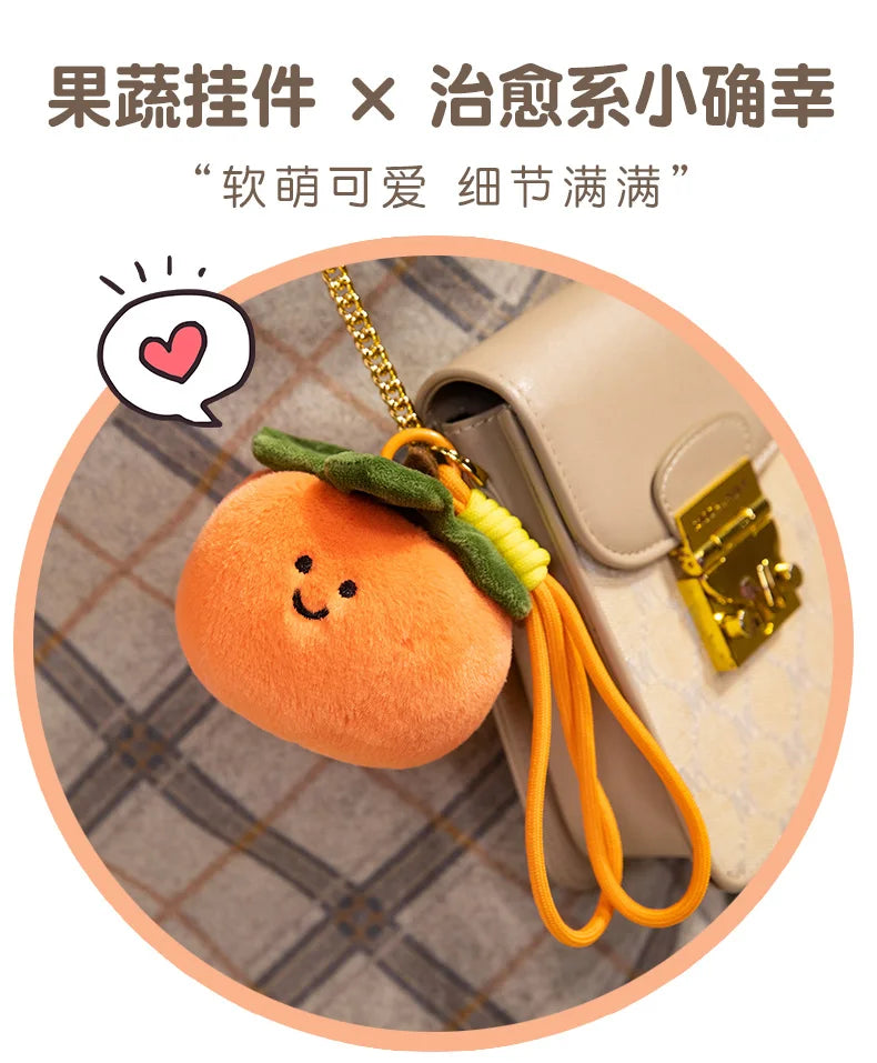 Cute Fruit and Vegetable Plush Pendant Backpack Charm
