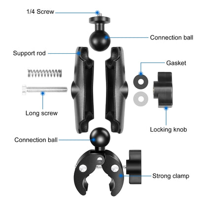 Motorcycle O-Clip Quick Release Clamp / Crab Clamp Handlebar Fixed Mount Holder for GoPro and Other Action Cameras