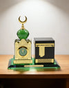 Islamic Crystal Kaaba Clock Tower Model Gilded Miniature Showpiece Religious Architecture Muslim Home Decor