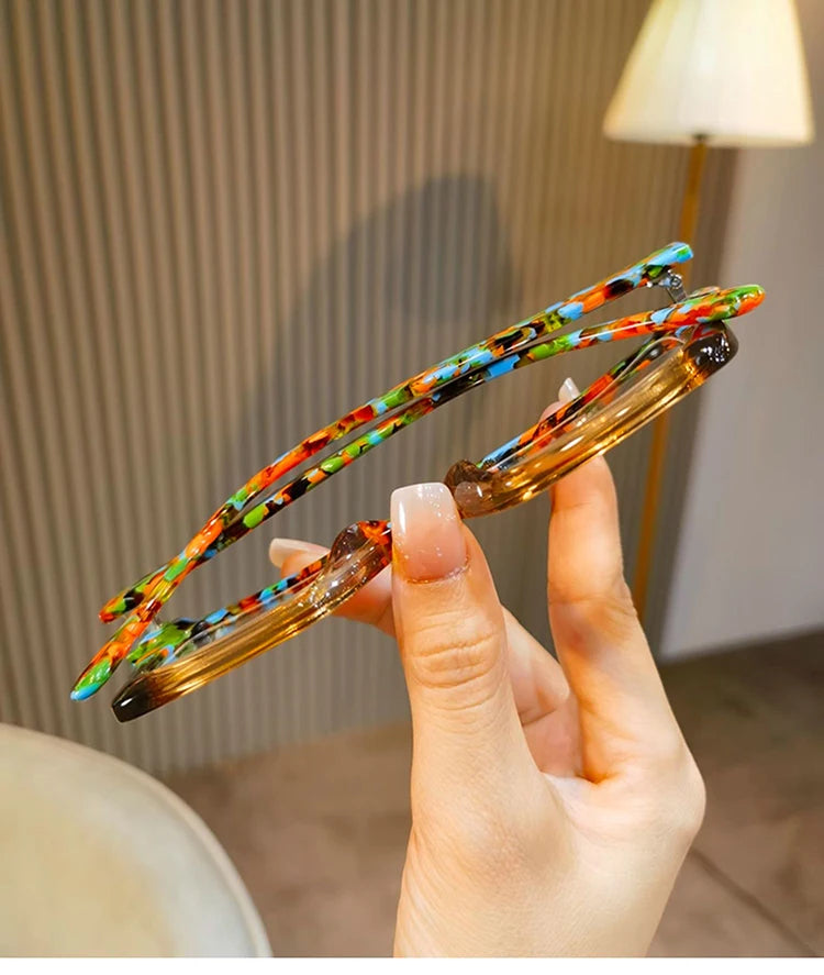 Luxury Acetate Spectacle Frame Fashion Retro Square Eyeglasses Optical Prescription Frames