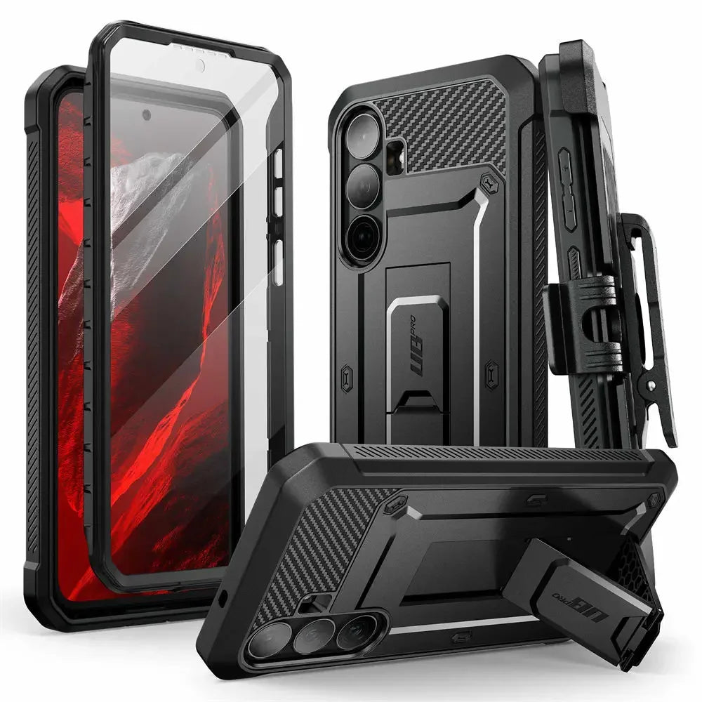 Rugged Phone Case with Screen Protector Kickstand and Belt Clip for Samsung Galaxy S26 FE