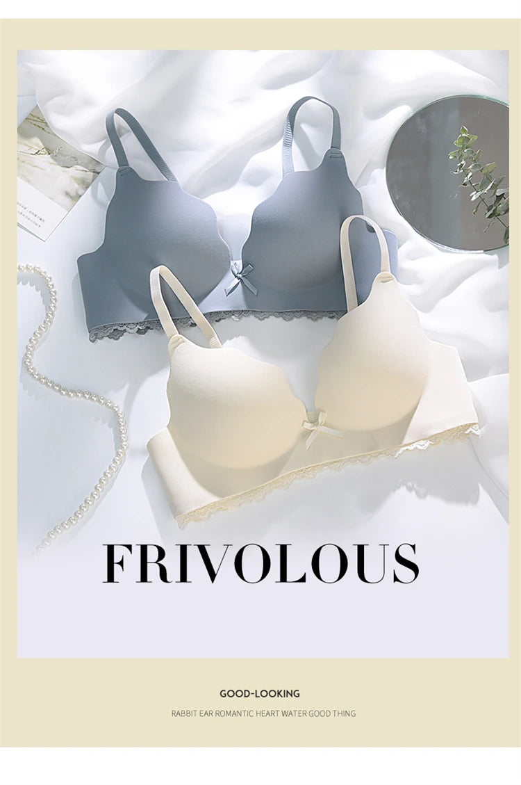 Women’s Brand Low-Cut Push-Up Bra – Soft, Comfortable Wireless Fashion Bralette