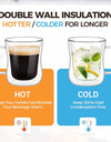 220/300/400ml Double Wall Glass Espresso Cups Clear Coffee Mug With Handle For Hot Cold Beverage Milk Juice Drinkware Set