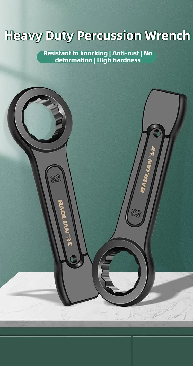 Heavy-duty  Box End Wrench, Single-head Opening Straight Handle Box End Wrench, for Auto Repair 24/30/32/36/41/46/50 Wrench Tool