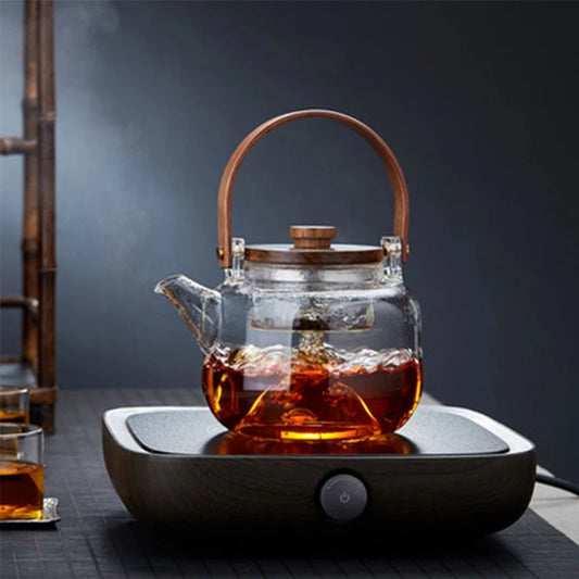 1000ml Glass Cooking Teapot Dual-purpose Electric Ceramic Stove Tea Maker Household Heat-resistant Transparent Glass Teapot