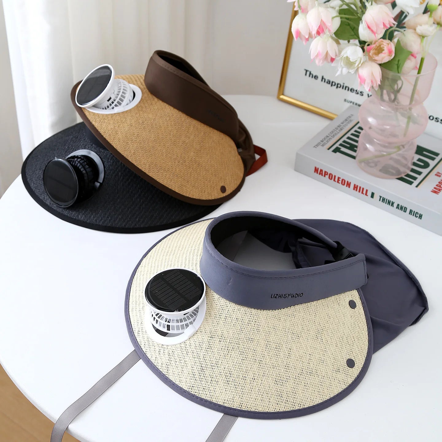 Wide Brim Sun Hat With Solar Powered Fan