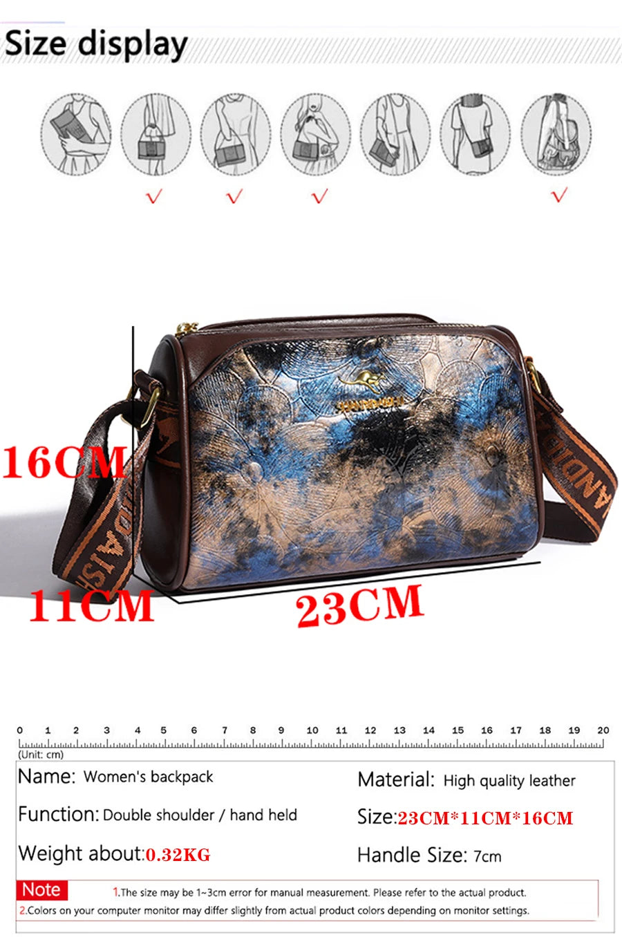 Handbags Vintage Soft Leather Tote Bags Multi Pocket Shoulder Messenger Bags High quality Shoulder Bag