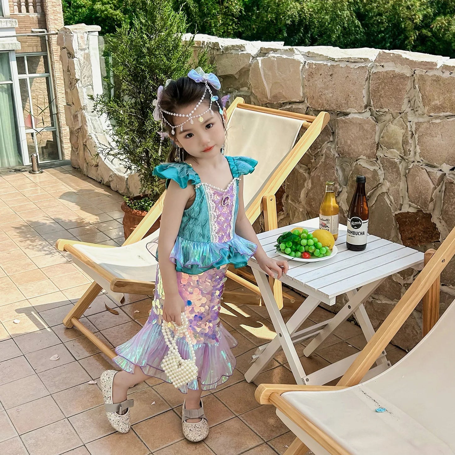 New Girl Dresses Princess Costume Kids Mermaid Cosplay Costume Kids Carnival Birthday Party Prom Costume Party Dresses For girls