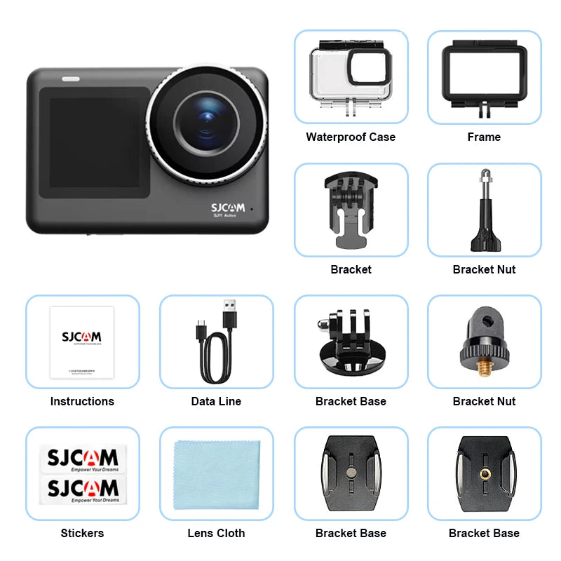 4K Action Camera with 2.33 Inch Touch Screen 5G WiFi HDR and 30M Waterproof Housing