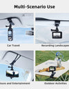 Car Sun Visor Camera Mount with Phone Clip for Cell Phone for GoPro Hero 12 11 10 9 8 for Insta360 X3 One X2 Accessories