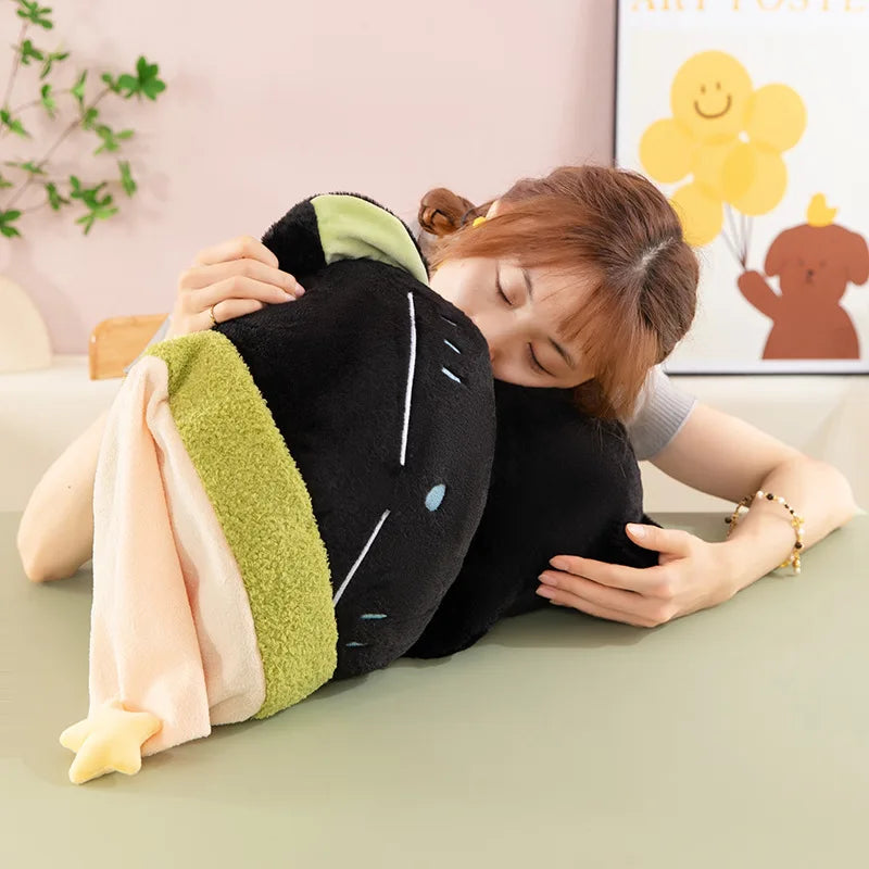 Cute Black Cat Plush Toy Soft Stuffed Sleeping Pillow