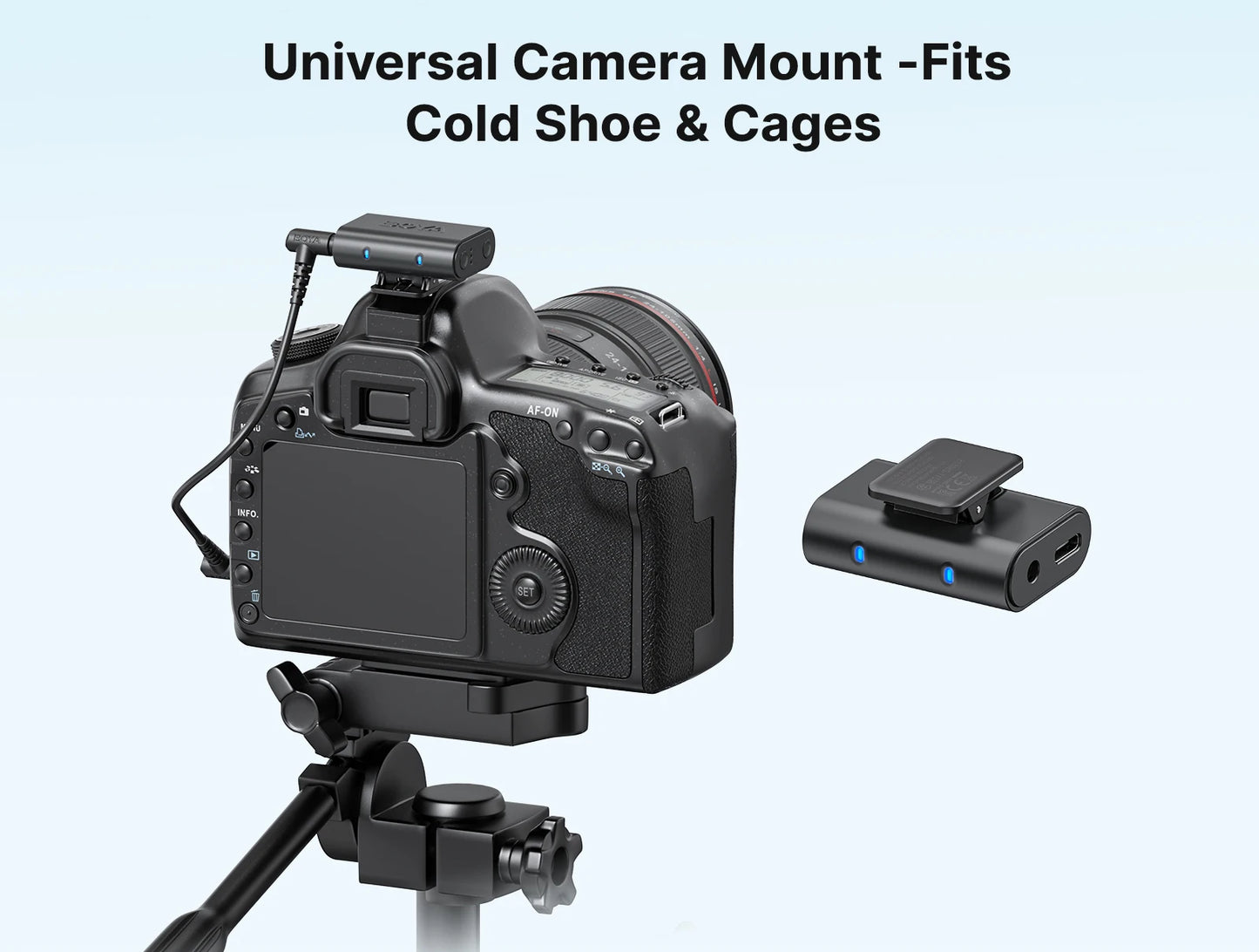 Magic Professional Wireless Lapel Microphone Shotgun/Desktop/Handheld Mic for iPhone Android Camera PC Video Recording