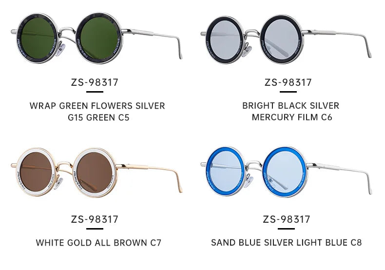 Round Steampunk Sunglasses With UV400 Protection