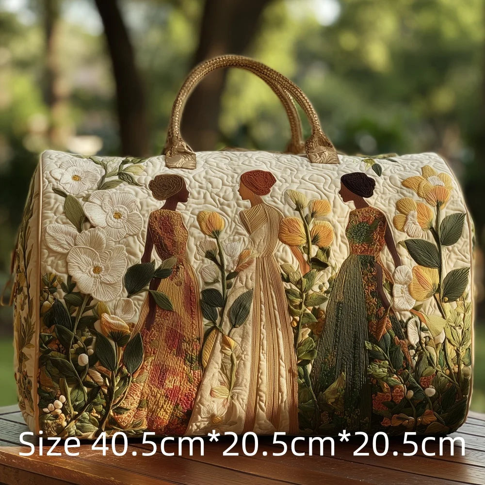 3D Quilted Africa Travel Bag for Women Boho Weekender Bag with African Women Map Print Carry on Luggage Unique Festival Bags