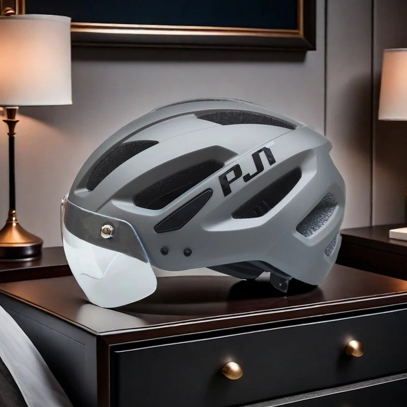Rechargeable LED Cycling Helmet With Dual Mode Goggles
