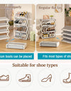 Foldable Shoe Rack Narrow Shoe Organizer Adjustable Shoe Shelf Space Saving Simple Installation-Free Standing Shoe Rack