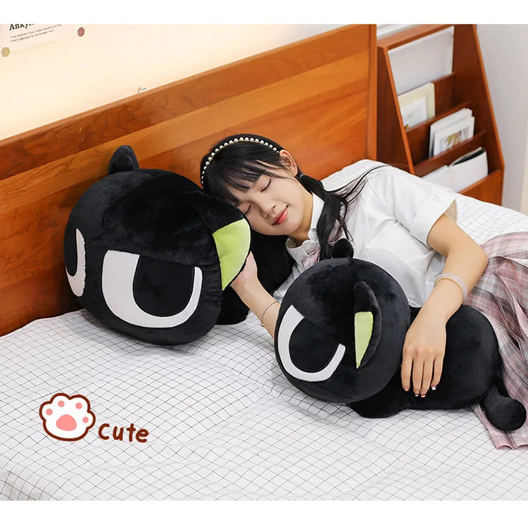Cute Black Cat Character Plush Stuffed Doll Pillow Toy