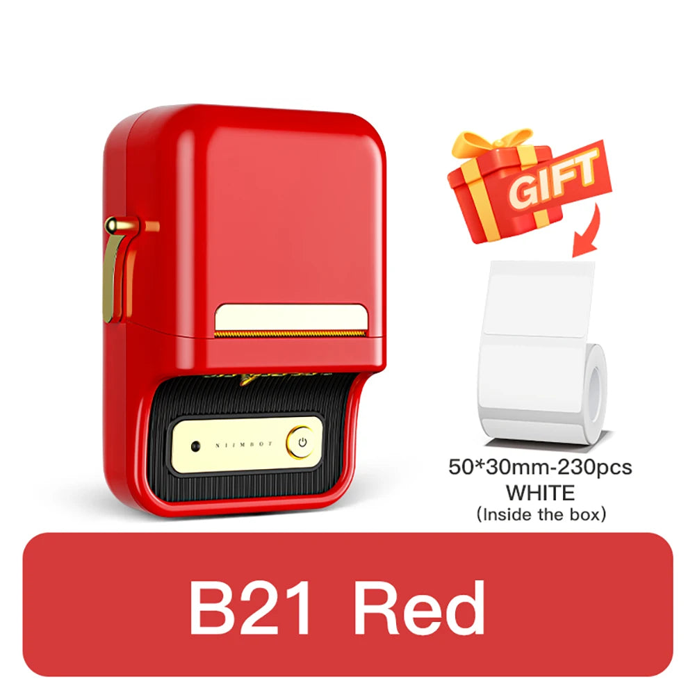 B1/B21 Jewelry Label Printer, Bluetooth Wireless Thermal Sticker Maker 20–50mm, Inkless Price Tag Label Machine for Necklace Ring Bracelet