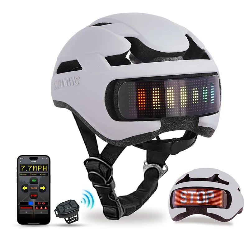 LED Display Cycling Helmet Adjustable Road And Mountain Bike Helmet