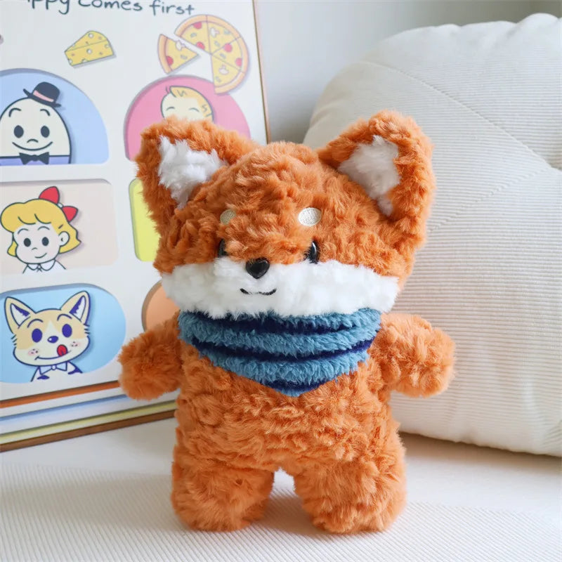 Cute Highland Cow Fox Plush Backpack Soft Shoulder Bag