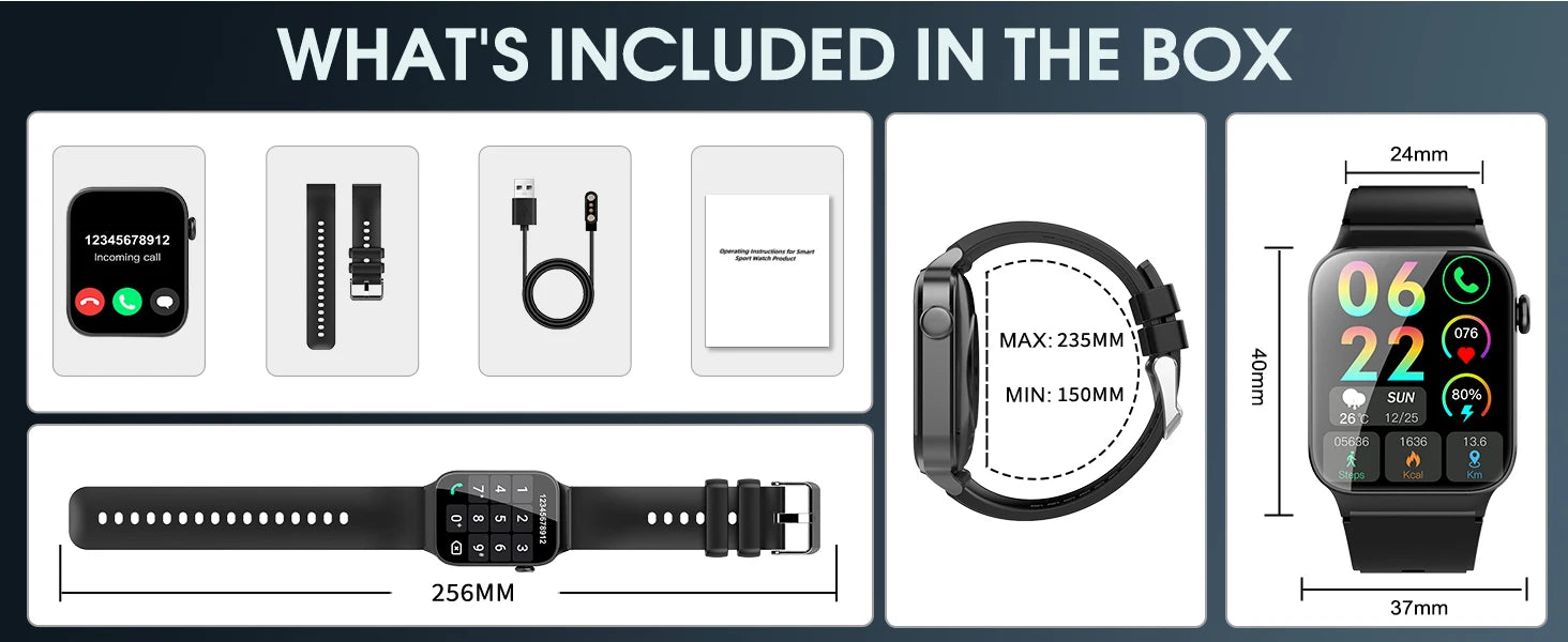 Smart Watch Sports Fitness Watch Smart Watch for Men Women  Watch Pedometer IP68 Waterproof 110+ Sports Modes