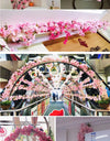 Artificial Hanging Flowers Garland Cherry Blossom Fake Plants Vines for Outdoor Home Wall DIY Wreaths Wedding Arch Garden Decor