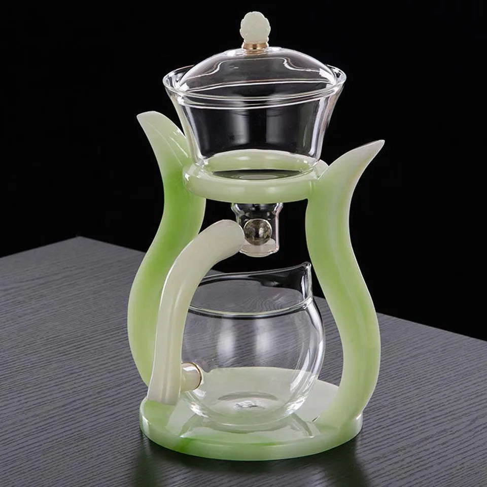 Artifact Lazy Kung Fu Tea Set Heat-resistant Glass Teapot Tea Infuser Coffee Automatic Magnetic Teaware Drinkware