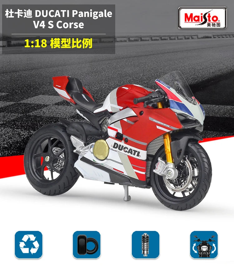 1 18 Scale Ducati Panigale V4S Corse Diecast Motorcycle Model