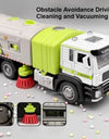 1:50 Electric Vacuum Cleaner Sweeper Garbage Truck Model Toy Alloy Diecast Light Sound Engineering Vehicle Gifts for
