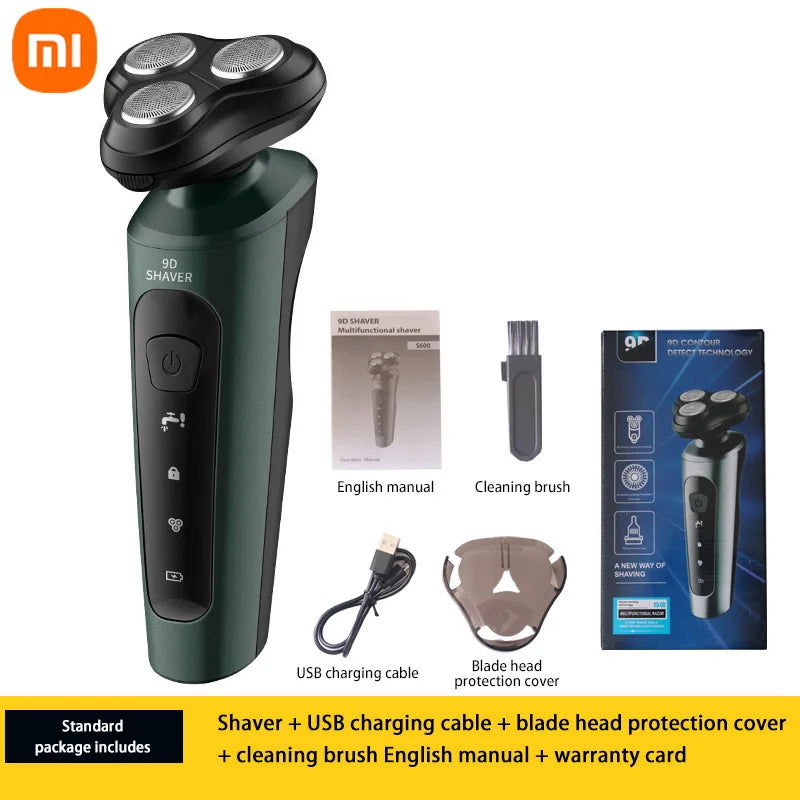 Xiaomi Electric Shavers Men Waterproof Wet Dry Use Electric Trimmer Razor Rechargeable Battery Rotary Shavers Machine Shaving