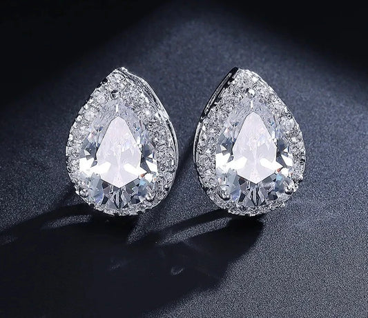 Classic Water Drop Cubic Zircon Stud Earrings