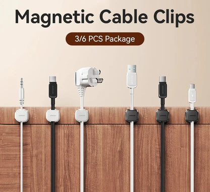 3/6 Pcs Magnetic Cable Clips Cable Smooth Adjustable Cord Holder Under Desk Cable Management Wire Keeper Cable Organizer