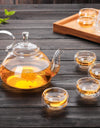 New Flower Puer Glass Tea Teapot Kung Fu Tea Maker With Heat Resistant Chinese Glass Tea Kettle With Tea Filter Teaware
