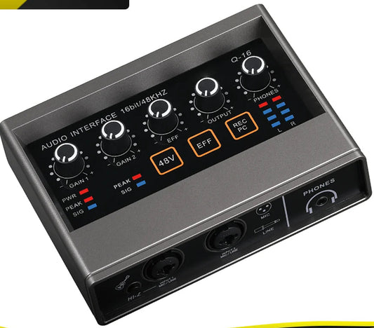 Q16 USB Audio Interface with 48V Phantom Power for Recording and Streaming