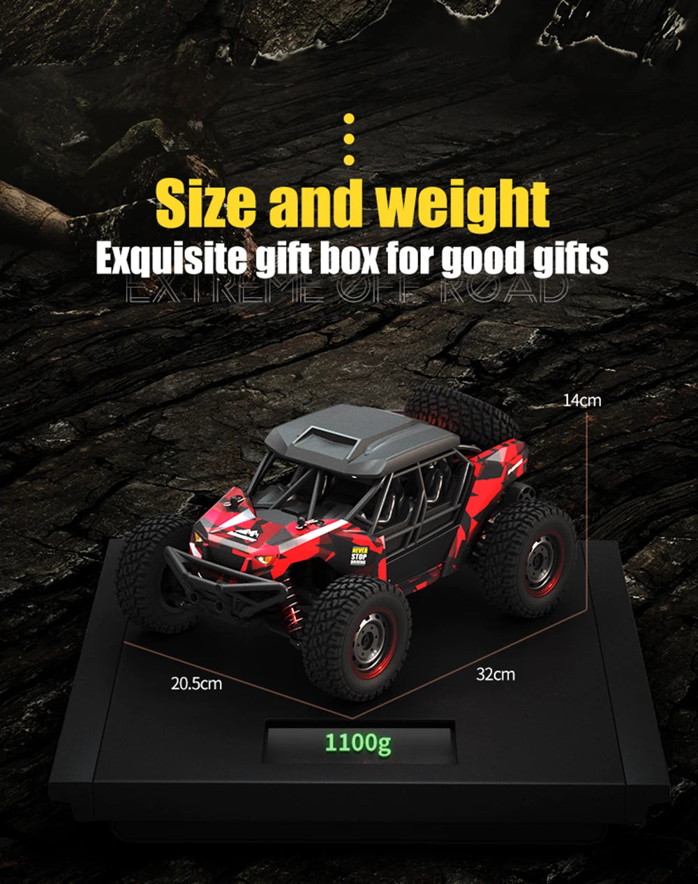 50KM/H 4WD RC Car With LED Remote Control Off-road Cars High Speed Drift Monster Truck for s vs Wltoys 144001 Toys