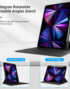 For Tablet iPad Pro 11 Case For Pro 12.9 Air 5 4 10.9 iPad 10th 7/8/9th Generation Mini 6 360° Rotatable Transparent Back Cover