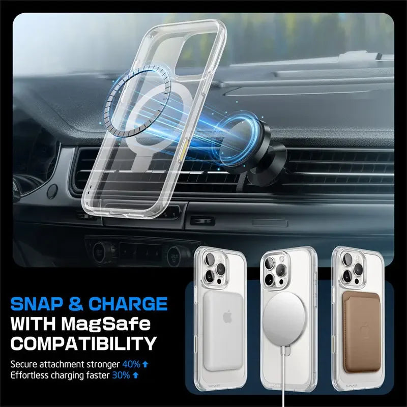 For iPhone 16 Pro Max Case with Camera Control Capture Button UB Mag Stand Series Slim Clear  MagSafe Phone Case