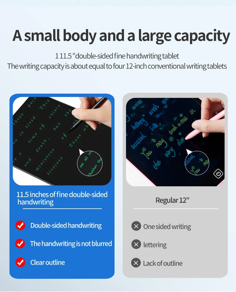 11.5/10.5 inch Double-Sided Screen LCD Writing Tablet Electronic Drawing Board  Graffiti Painting Memo Learn Pads Toy Gifts