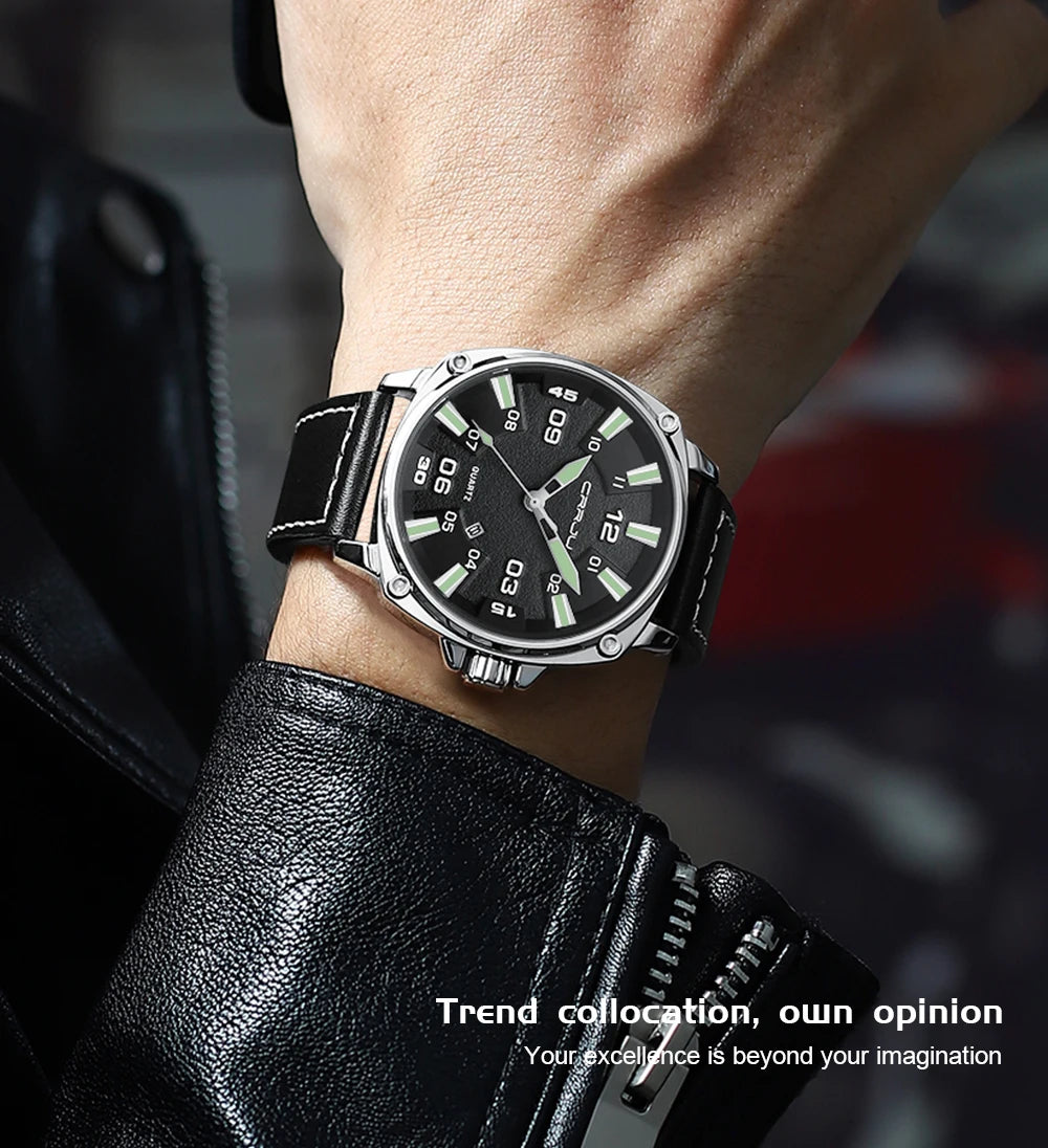 Simple Fashion Thin Date Wristwatches Male Luxury Design Breathable Leather Watches Men's Quartz Clock