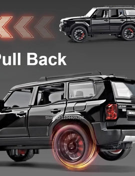 Scale 1:32 Prado Alphard Toy Car Model Alloy Diecast Doors Opened Light Sound Off-road Miniature SUV Hobby Ornaments Gifts