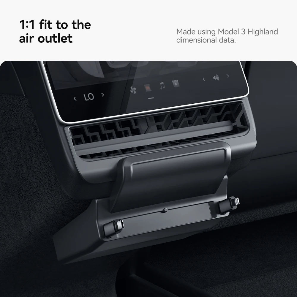 Rear Air Vent USB Hub Fast Charger Docking Station for Tesla Model 3 Highland and Model Y Juniper